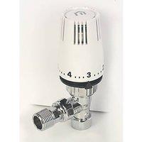 Myson PLUSTRV15AC 15mm x 1/2" Chrome/White Angled Standard Thermostatic Radiator Valve Head & Body (273PX)