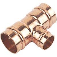 Flomasta Brass Solder Ring Reducing Tees 22mm x 22mm x 15mm 5 Pack (27415)