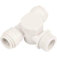 JG Speedfit Plastic Push-Fit Adapting Appliance Tap Tee 15mm x 15mm x 3/4" (27471)