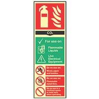 Essentials Photoluminescent "Fire Extinguisher CO2" Sign 100mm x 300mm (274FG)