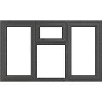 Crystal Top, Left & Right-Hand Opening Clear Triple-Glazed Casement Anthracite on White uPVC Window 1770mm x 1190mm (274JM)