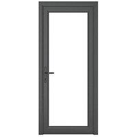 Crystal Fully Glazed 1-Clear Light Right-Handed Anthracite Grey uPVC Back Door 2090mm x 890mm (274KF)