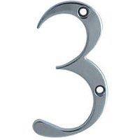 Fab & Fix Door Numeral 3 Polished Chrome 80mm (2755P)
