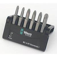 Wera Bit-Check 6 PZ Universal 1 1/4 Hex Shank PZ Bit Set 6 Pieces (276FW)