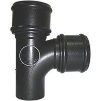 FloPlast Push-Fit 92.5 Double Socket Branch with Side Bosses Black 110mm (27727)
