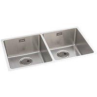 Abode Matrix 2 Bowl Stainless Steel Undermount & Inset Kitchen Sink 740mm x 440mm (277RK)