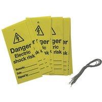 Essentials 'Danger Electric Shock Risk' Safety Maintenance Tags 10 Pack (278FX)