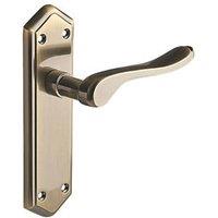 Designer Levers Bewdley Fire Rated Latch Lever Door Handle Pair Antique Brass (278KK)
