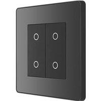 British General Evolve 2-Gang 2-Way LED Double Secondary Touch Trailing Edge Dimmer Switch Black Chrome (278PY)