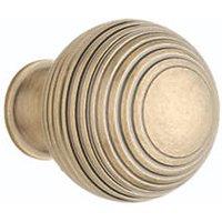 Elite Knobs & Handles Reeded Cabinet Knob Antique Brass 30mm (280KK)
