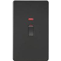 Knightsbridge 45A 2-Gang DP Control Switch Matt Black with LED (282TY)