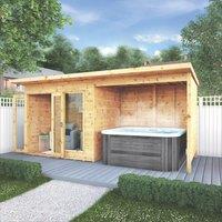 Mercia Maine 15' 6" x 6' (Nominal) Pent Timber Summerhouse with Patio Area (284YL)