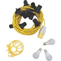 Briticent 22m LED Festoon Lighting Chain B22 GLS 80W 680lm 110V (284YX)