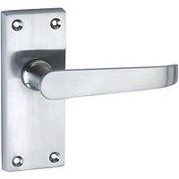 Smith & Locke Fire Rated Latch Door Handles Pair Satin Chrome (2853P)