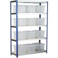 Barton Ecorax 5-Tier Metal Garage Shelving with Containers 1200mm x 450mm x 1760mm (28549)