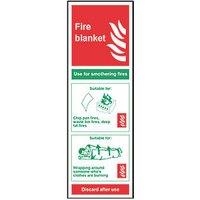 Essentials Non Photoluminescent "Fire Blanket" Sign 150mm x 300mm (285FG)
