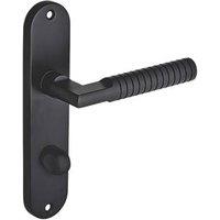 Smith & Locke Studland Fire Rated WC Door Handles Pair Matt Black (285HY)