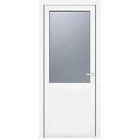 Crystal 1-Panel 1-Obscure Light Left-Handed White uPVC Back Door 2090mm x 890mm (285JP)