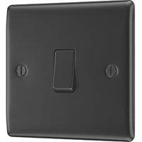 British General Nexus Metal 20A 16AX 1-Gang 2-Way Light Switch Matt Black (285PM)