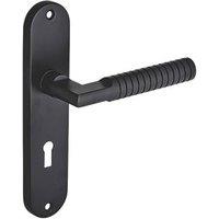 Smith & Locke Studland Fire Rated Lever Lock Door Handles Pair Matt Black (286HY)