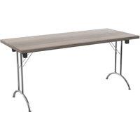 TC Group One Union Rectangular Folding Table Grey Oak/Silver 1600mm x 700mm (286TT)
