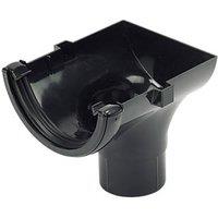 FloPlast uPVC Half Round Stop End Outlet Black 112mm x 68mm (28767)