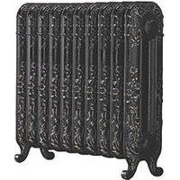 Arroll 597mm x 684mm 2590BTU Black / Silver Cast Iron 2 Column Radiator (287KY)