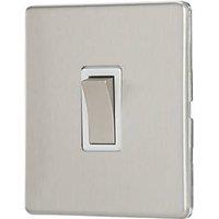 Contactum Lyric 20A 1-Gang DP Control Switch Brushed Steel with White Inserts (287RR)