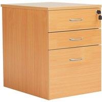 TC Group 3-Drawer Mobile Desk Pedestal Beech 404mm x 500mm x 636mm (287TT)