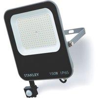 Stanley Outdoor LED Slimline Floodlight With PIR Sensor Black 150W 16500lm (287VJ)