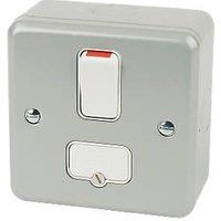 MK Metalclad Plus 13A Switched Metal Clad Fused Spur Aluminium with White Inserts (28824)
