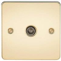 Knightsbridge 1-Gang Coaxial TV Socket Polished Brass (288TY)