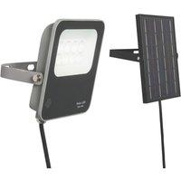 Zink Denby Outdoor LED Solar-Powered Floodlight Black 300lm (288VJ)