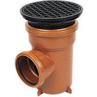 FloPlast Push-Fit Single Socket Round Grid Bottle Gully 110mm (28956)