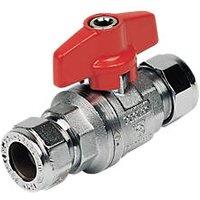 Pegler PB300T Compression Full Bore 15mm Tee Ball Valve with Red Handle (29086)