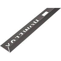 Homelux 9mm Straight Aluminium Tile Trim Carbon 2.5m (290JE)