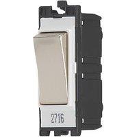 Contactum 10AX 2-Way Modular Light Switch Brushed Steel with White Inserts (290RV)