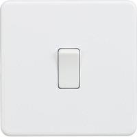 Knightsbridge Screwless 10AX 1-Gang 1-Way Light Switch Matt White (290YA)