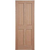 Unfinished Oak Wooden 4-Panel Internal Victorian-Style Door 1981mm x 838mm (291FA)