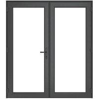 Crystal Anthracite Grey Triple-Glazed uPVC French Door Set 2090mm x 1790mm (292JM)
