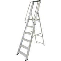 Lyte Aluminium 1.03m 5 Step Platform Step Ladder With Handrail (293FG)