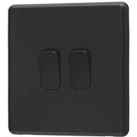 Arlec 10A 2-Gang 2-Way Light Switch Black (293RU)