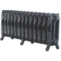 Arroll 470mm x 1074mm 3992BTU Black / Silver Cast Iron 3 Column Radiator (2945P)