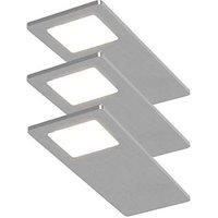 Sensio Velos Rectangular LED Under Cabinet Lights Steel 14.4W 290lm 3 Pack (294PE)