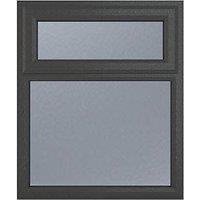 Crystal Top Opening Obscure Triple-Glazed Casement Anthracite on White uPVC Window 905mm x 1115mm (295JM)
