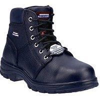 Skechers Workshire Size 7 Black Steel Toe Cap Safety Boots (295JV)