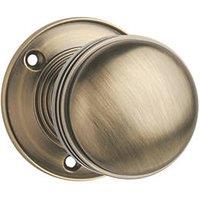 Designer Levers Ringed Mortice Door Knob Pair Antique Brass 64mm (295KK)