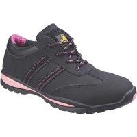 Amblers FS47 Size 3 Womens Black/Pink Steel Toe Cap Safety Trainers (295XH)