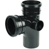 FloPlast Push-Fit 92.5 Double Socket Branch Black 110mm (29610)