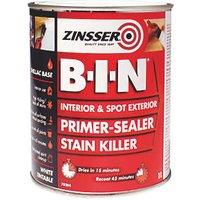 Zinsser B-I-N 1Ltr White Matt Stain Block Interior Multi Surface Primer (29661)